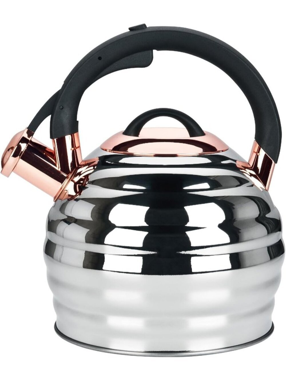 Gold Kitchen Whistling Teakettle 3.2Q Stainless Steel Stovetop Heat Proof Handle